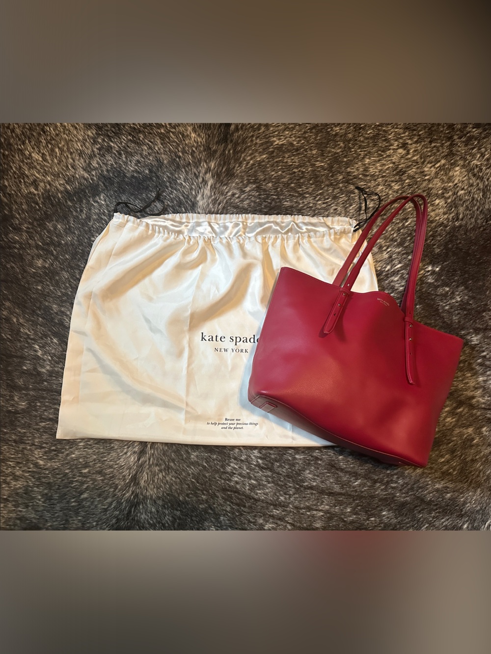 kate spade Deep Red Leather Tote Bag